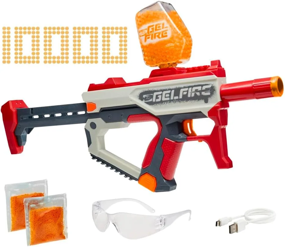 Nerf Pro Gelfire Mythic with hopper, two gel bead packs, eyewear and USB cable