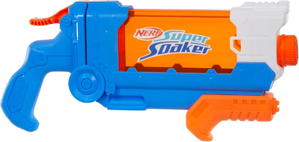 Nerf Super Soaker Flip Fill in blue and orange with white tank end