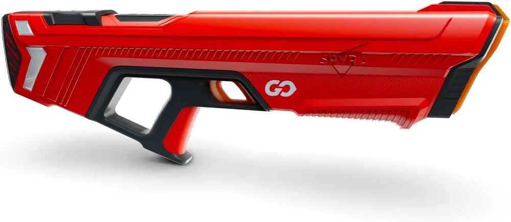 SpyraGO in red, side view of the compact electric water blaster