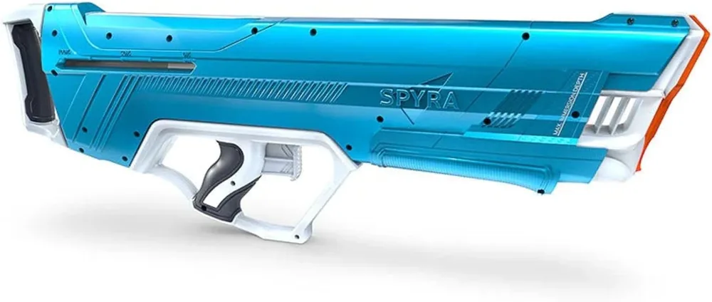 SpyraLX in blue, battery-free pressure-tech water blaster side view